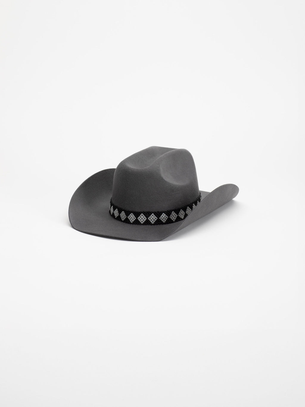 Burera handmade cowboy hat with Rwandan beaded band, front view