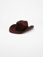 Kibuye handmade cowboy hat with Rwandan beaded band, side view