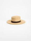 Kingston handmade straw fedora hat with Rwandan beaded band, side view